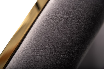 Modrest Reba Modern Grey Velvet and Gold Dining Chair