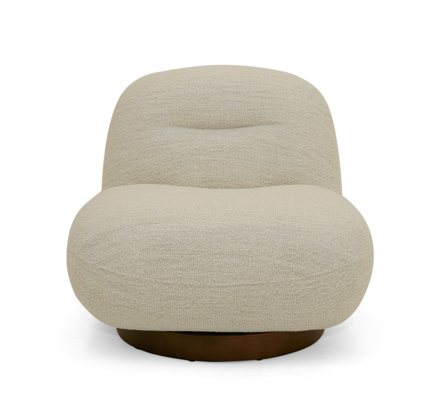 Modrest Renee Modern Cream Fabric Swivel Chair