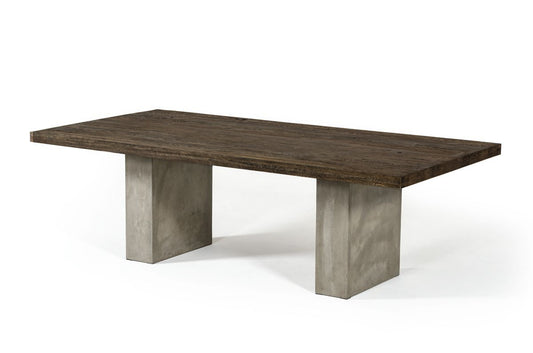 Modrest Renzo Modern Oak and Concrete 118" Dining Table