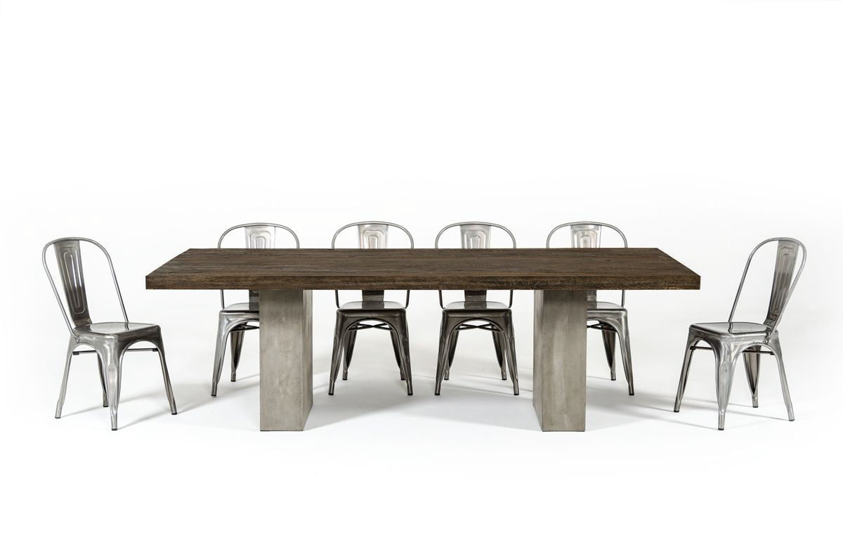 Modrest Renzo Modern Oak and Concrete 118" Dining Table