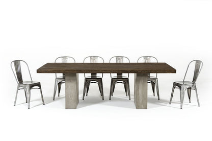 Modrest Renzo Modern Oak and Concrete 118" Dining Table