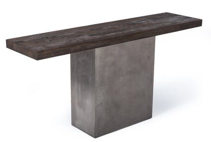 Modrest Renzo Modern Oak and Concrete Console Table