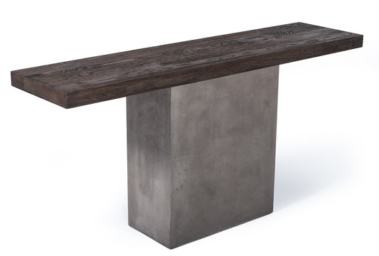 Modrest Renzo Modern Oak and Concrete Console Table