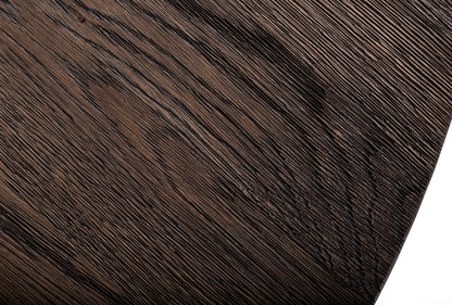 Modrest Renzo Modern Round Oak and Concrete Dining Table