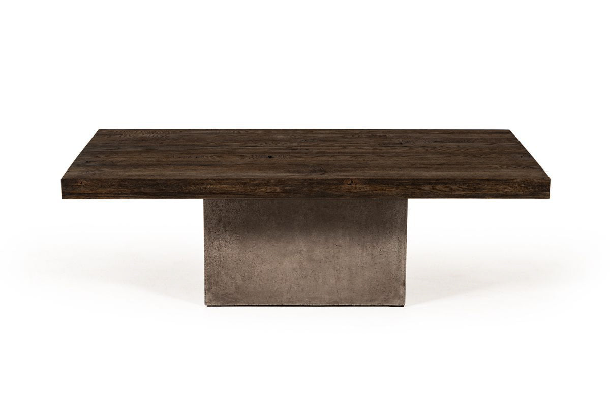 Modrest Renzo Modern Oak and Concrete Coffee Table