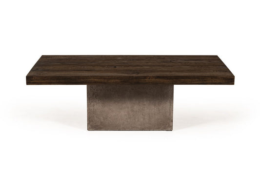 Modrest Renzo Modern Oak and Concrete Coffee Table