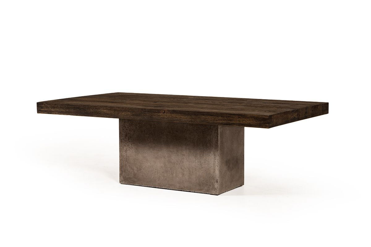 Modrest Renzo Modern Oak and Concrete Coffee Table