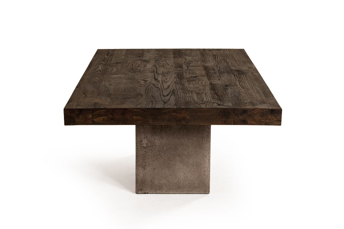 Modrest Renzo Modern Oak and Concrete Coffee Table