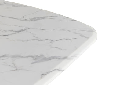 Modrest Reynold Glam Faux Marble Gold Stainless Steel Dining Table