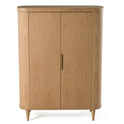 Modrest Richmond Modern Natural Oak Rounded Tall Buffet