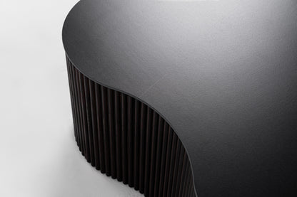 Modrest Ricko Modern Black Ceramic Smoked Ash Freeform Coffee Table