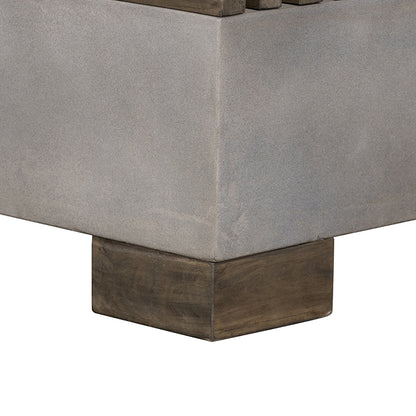 Modrest Delaware Modern Concrete and Acacia Square Coffee Table