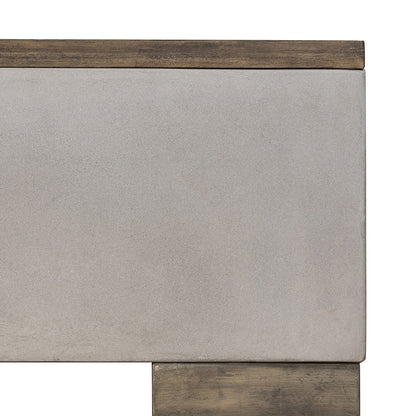 Modrest Delaware Modern Concrete and Acacia Square Coffee Table