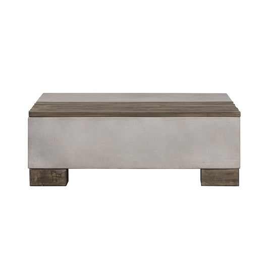 Modrest Delaware Modern Concrete and Acacia Square Coffee Table