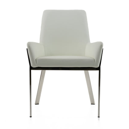 Modrest Robin Modern White Bonded Leather Dining Chair