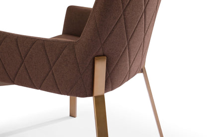 Modrest Robin Modern Brown and Brass Dining Chair