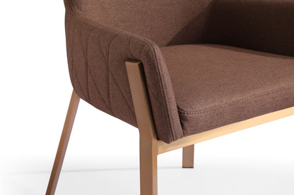 Modrest Robin Modern Brown and Brass Dining Chair
