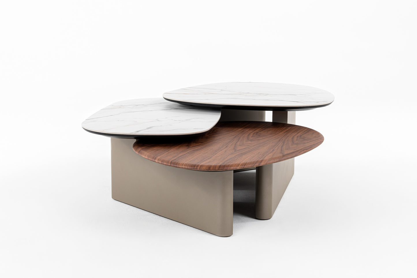 Modrest Robson Modern Ceramic Walnut Coffee Table