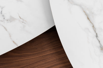 Modrest Robson Modern Ceramic Walnut Coffee Table