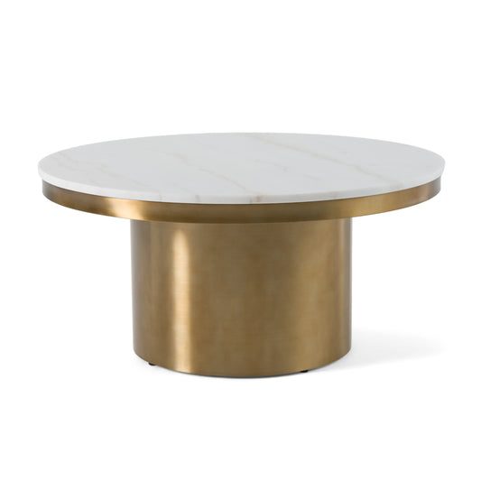 Modrest Rocky Glam White and Gold Coffee Table