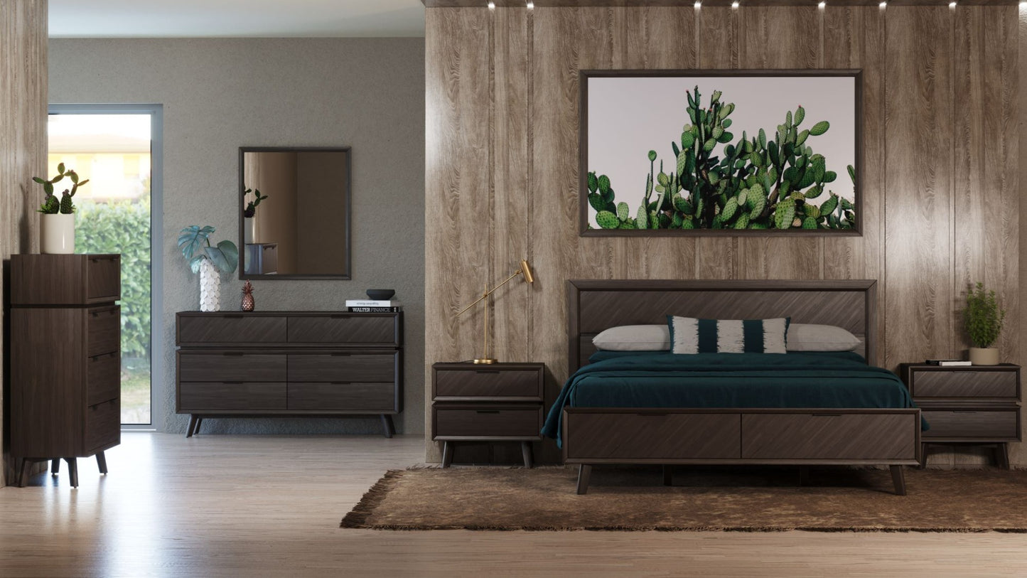 Modrest Roger Mid-century Acacia Bed