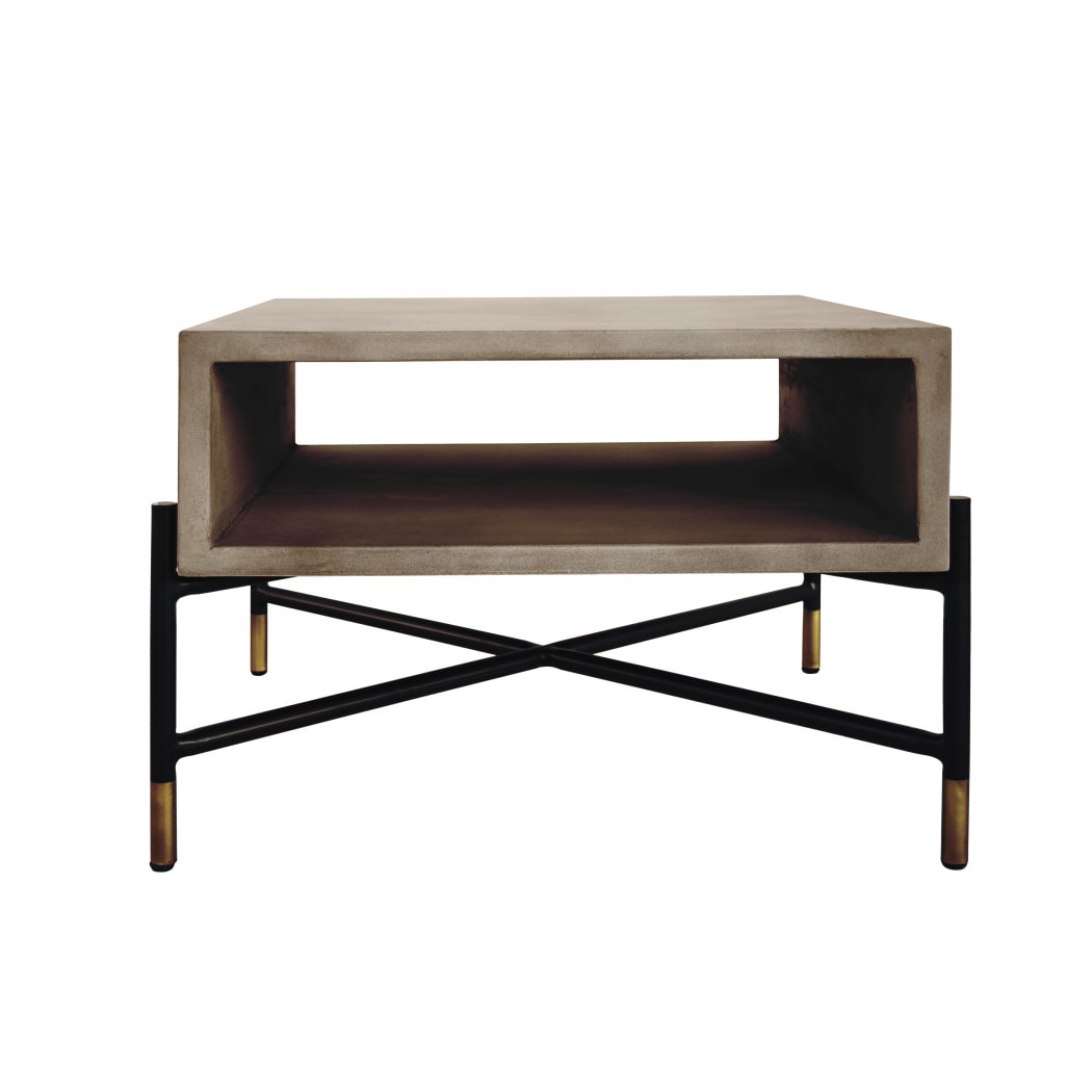 Modrest Walker Modern Concrete and Metal End Table