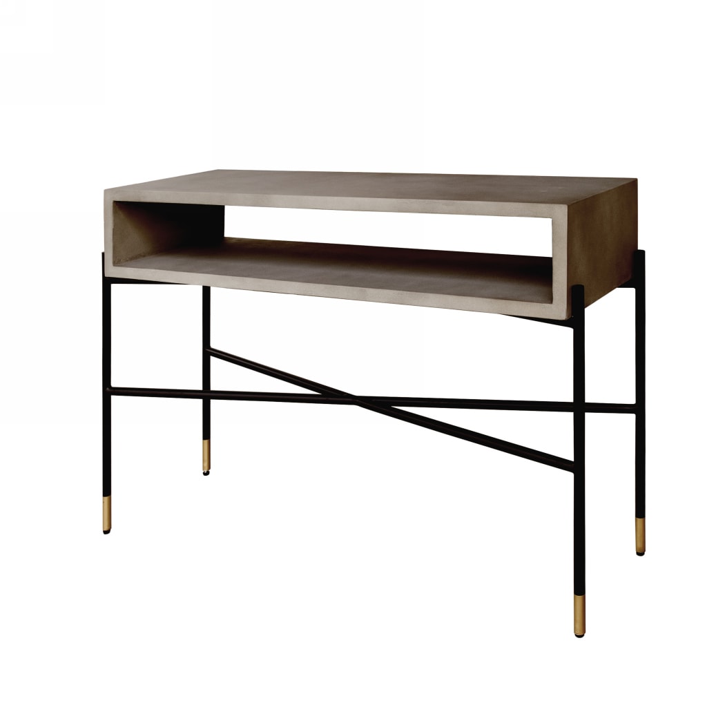 Modrest Walker Modern Concrete and Metal Console Table
