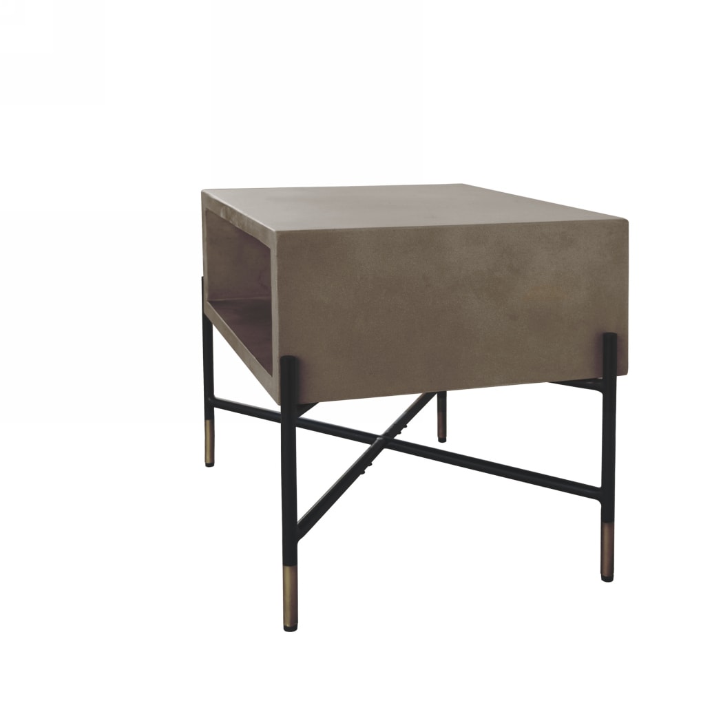 Modrest Walker Modern Concrete and Metal Coffee Table