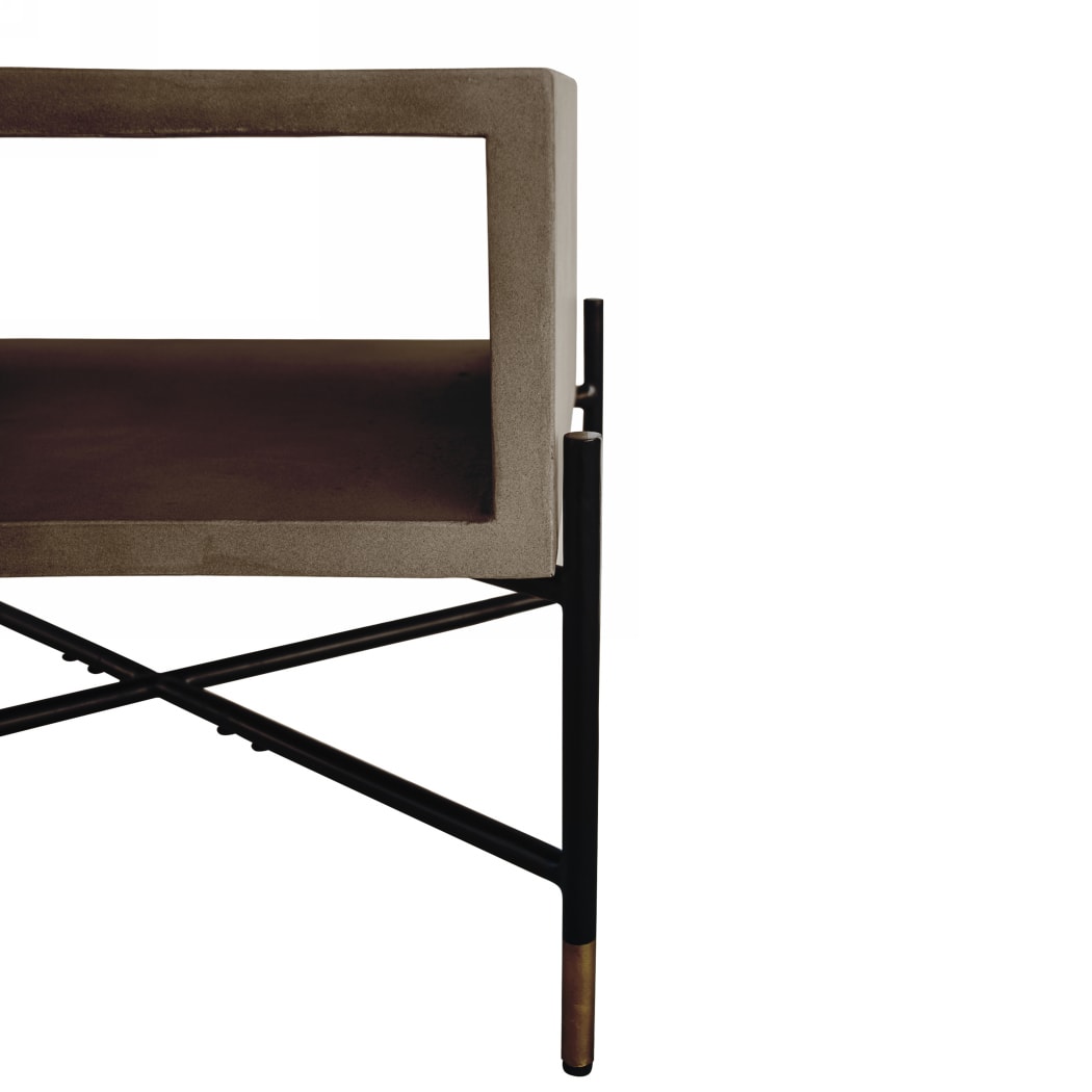 Modrest Walker Modern Concrete and Metal Coffee Table