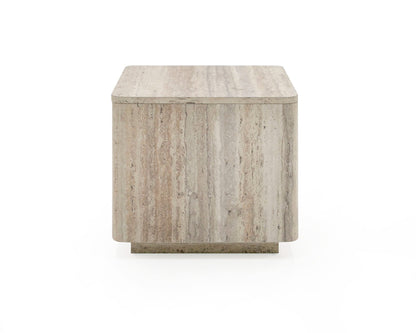 Nova Domus Roma Modern Faux Travertine Square End Table