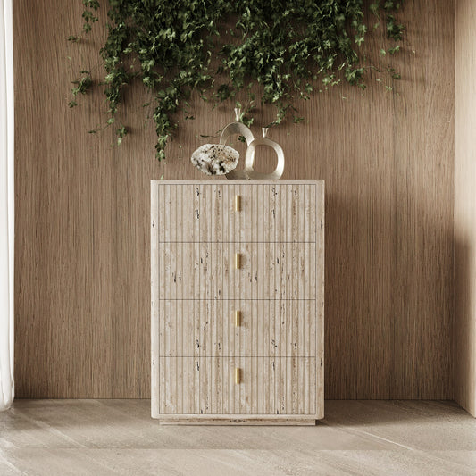 Nova Domus Roma Modern Faux Travertine Gold Chest