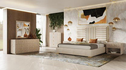 Nova Domus Roma Modern Faux Travertine Gold Chest