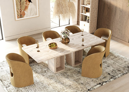 Nova Domus Roma Modern Travertine Rectangular Dining Table