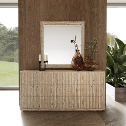 Nova Domus Roma Modern Faux Travertine Gold Dresser