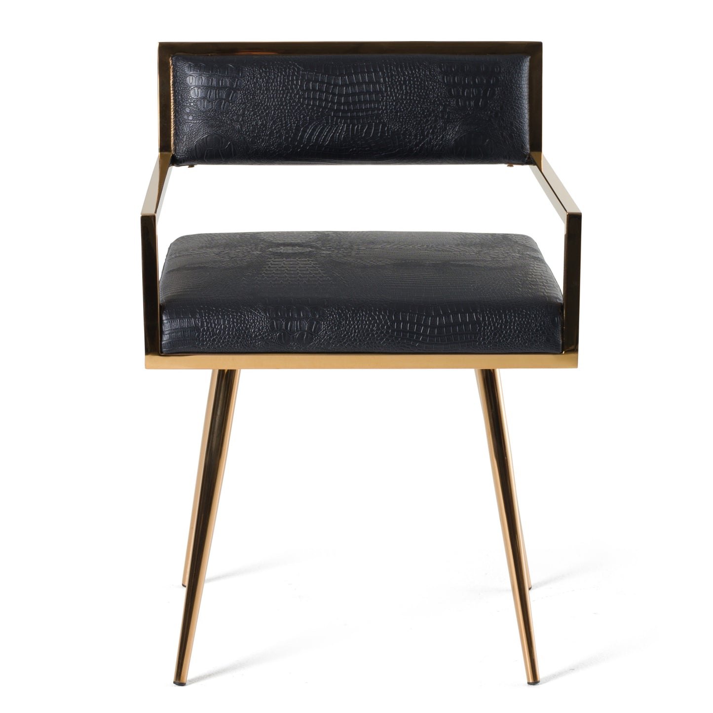 Modrest Rosario Modern Black and Rosegold Dining Chair