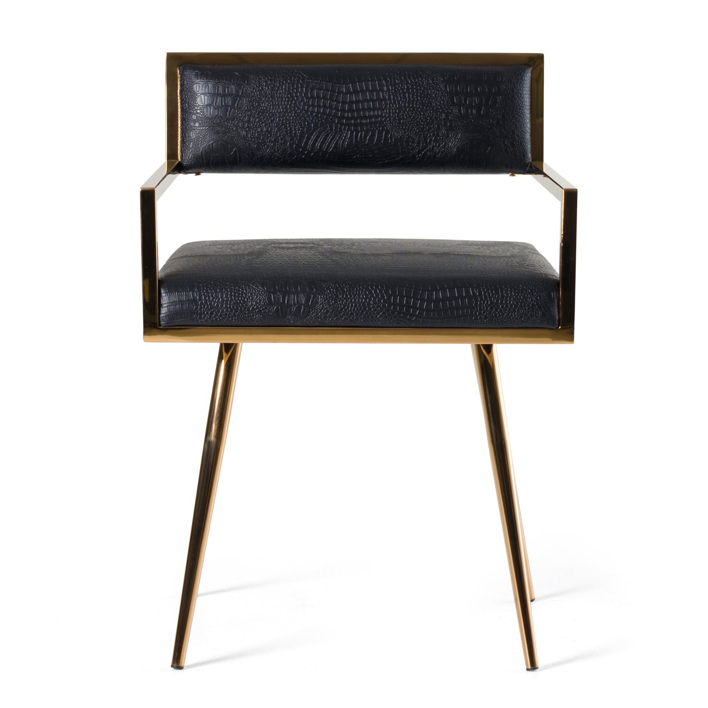 Modrest Rosario Modern Black and Rosegold Dining Chair