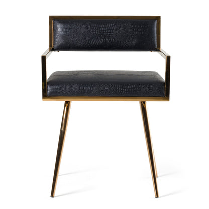 Modrest Rosario Modern Black and Rosegold Dining Chair
