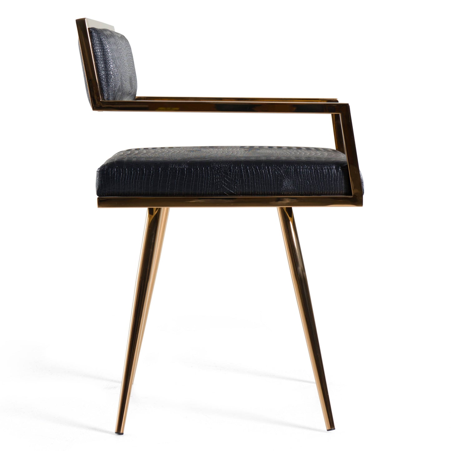 Modrest Rosario Modern Black and Rosegold Dining Chair