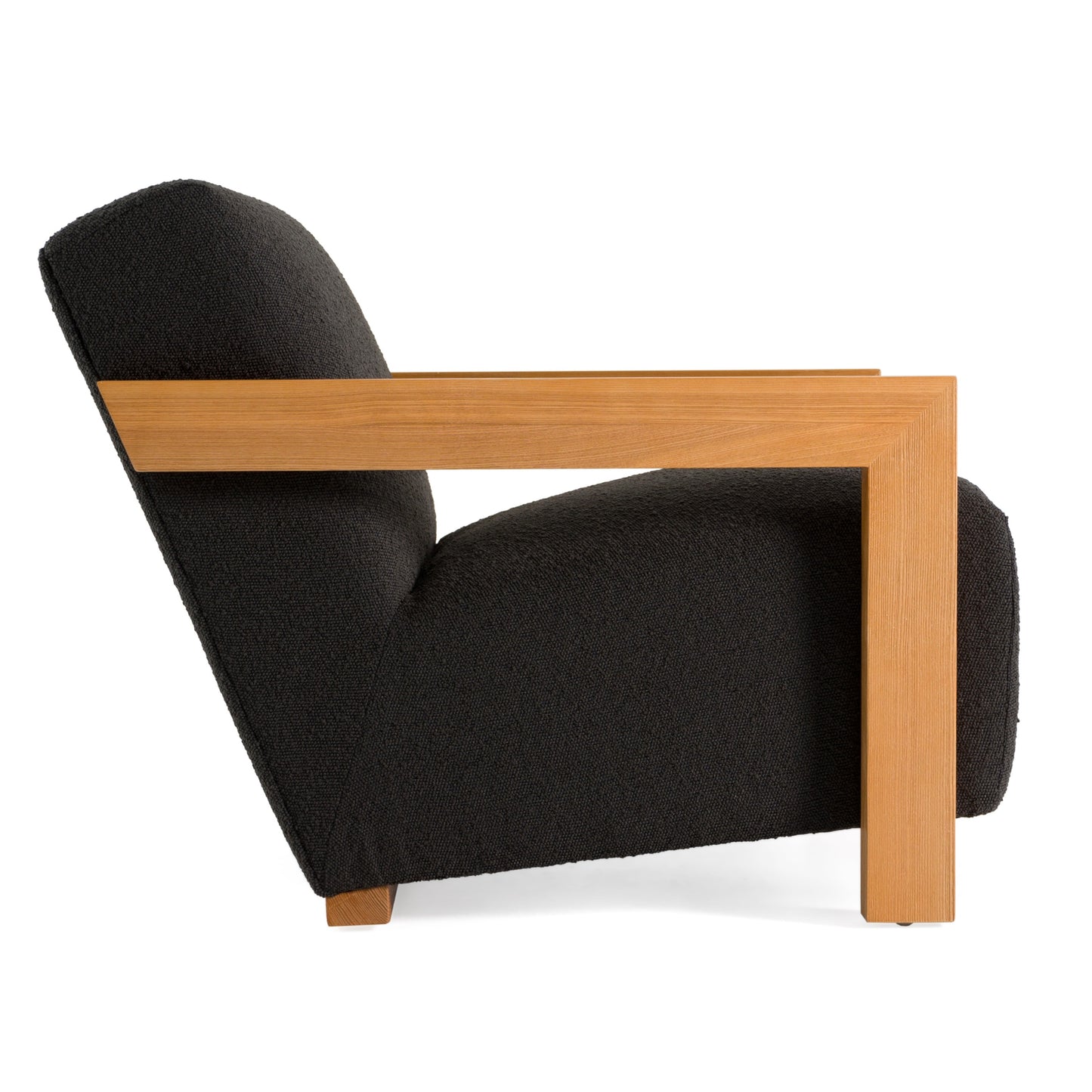 Modrest Rosen Modern Black Fabric Natural Oak Accent Chair