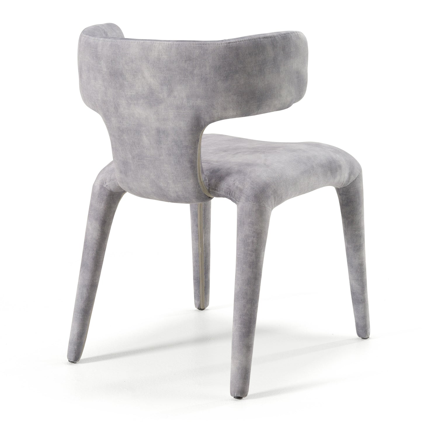 Modrest Saehee Modern Grey-Blue Velvet Dining Chair