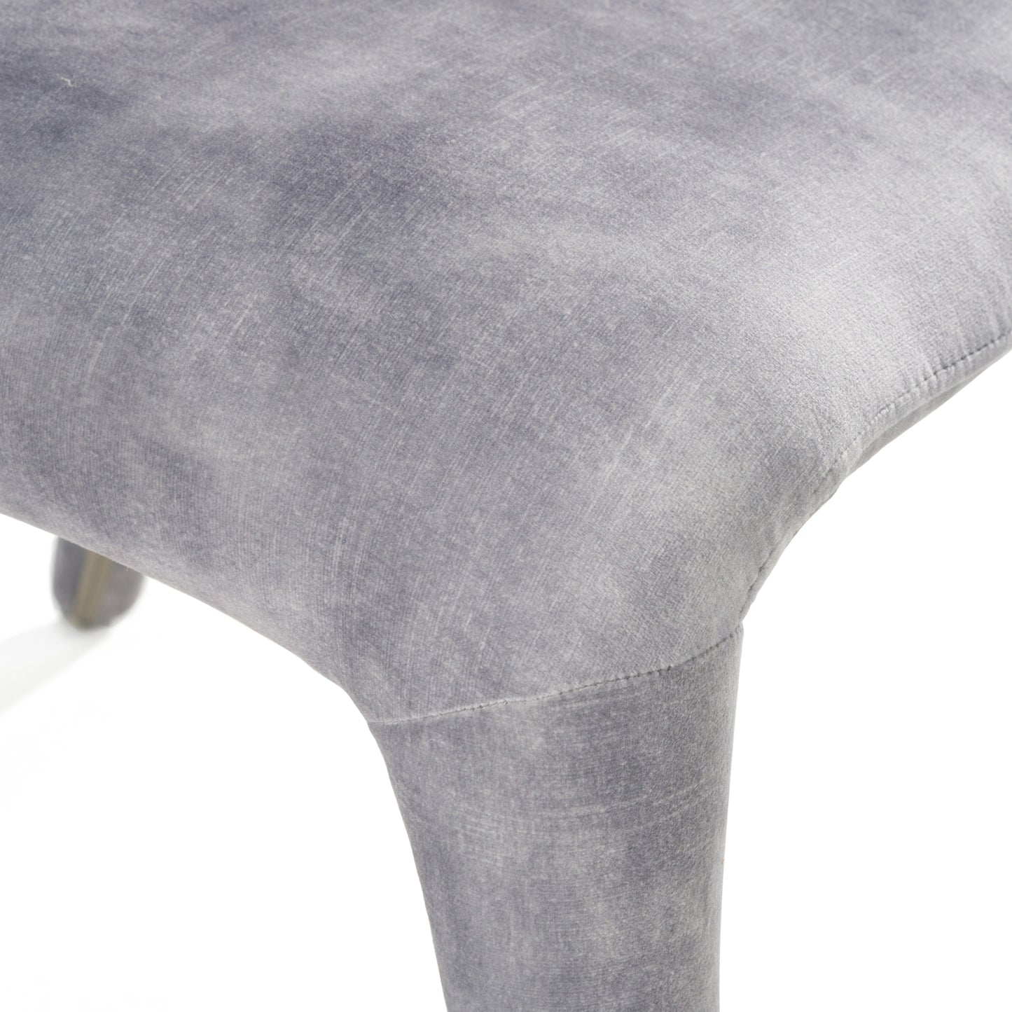 Modrest Saehee Modern Grey-Blue Velvet Dining Chair