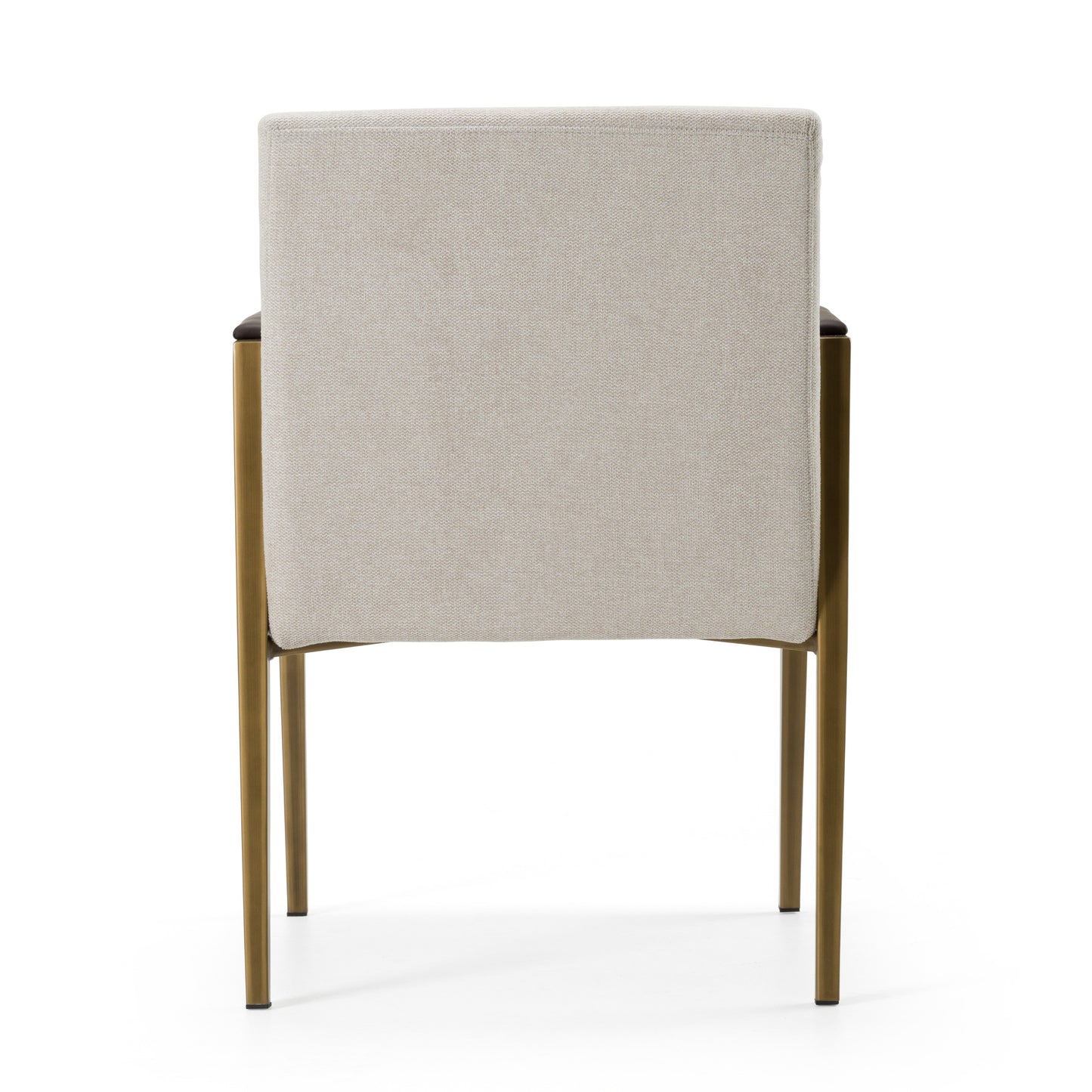 Modrest Sanders Modern Off-White Fabric Brass Dining Chair