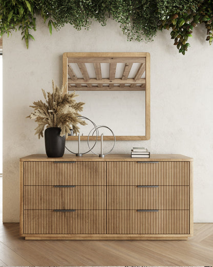 Nova Domus Santa Monica Modern Natural Oak Square Mirror