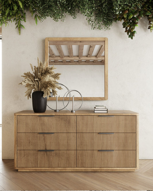 Nova Domus Santa Monica Modern Natural Oak Square Mirror