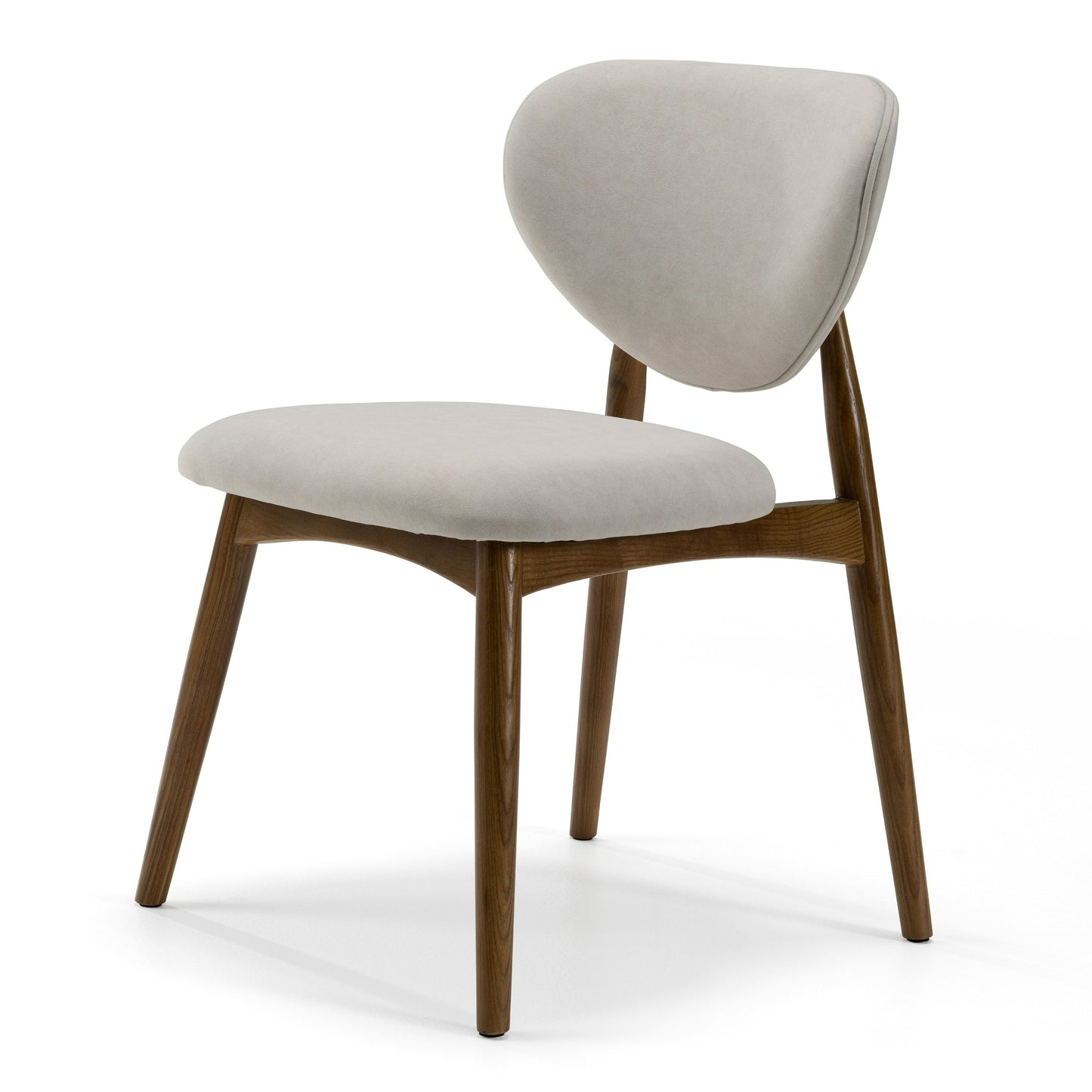 Modrest Savannah Mid-Century Modern Grey Fabric Walnut Dining Chair