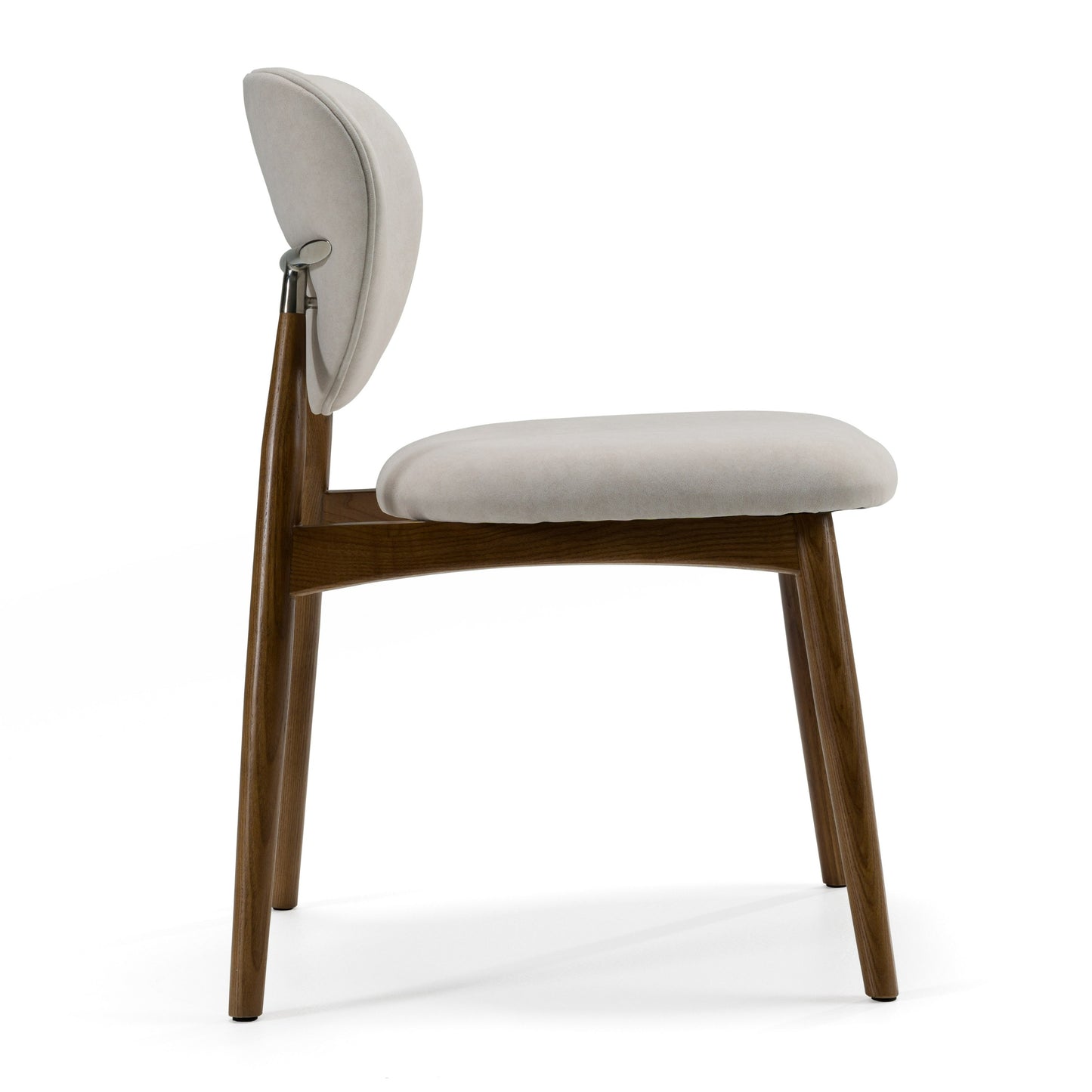 Modrest Savannah Mid-Century Modern Grey Fabric Walnut Dining Chair