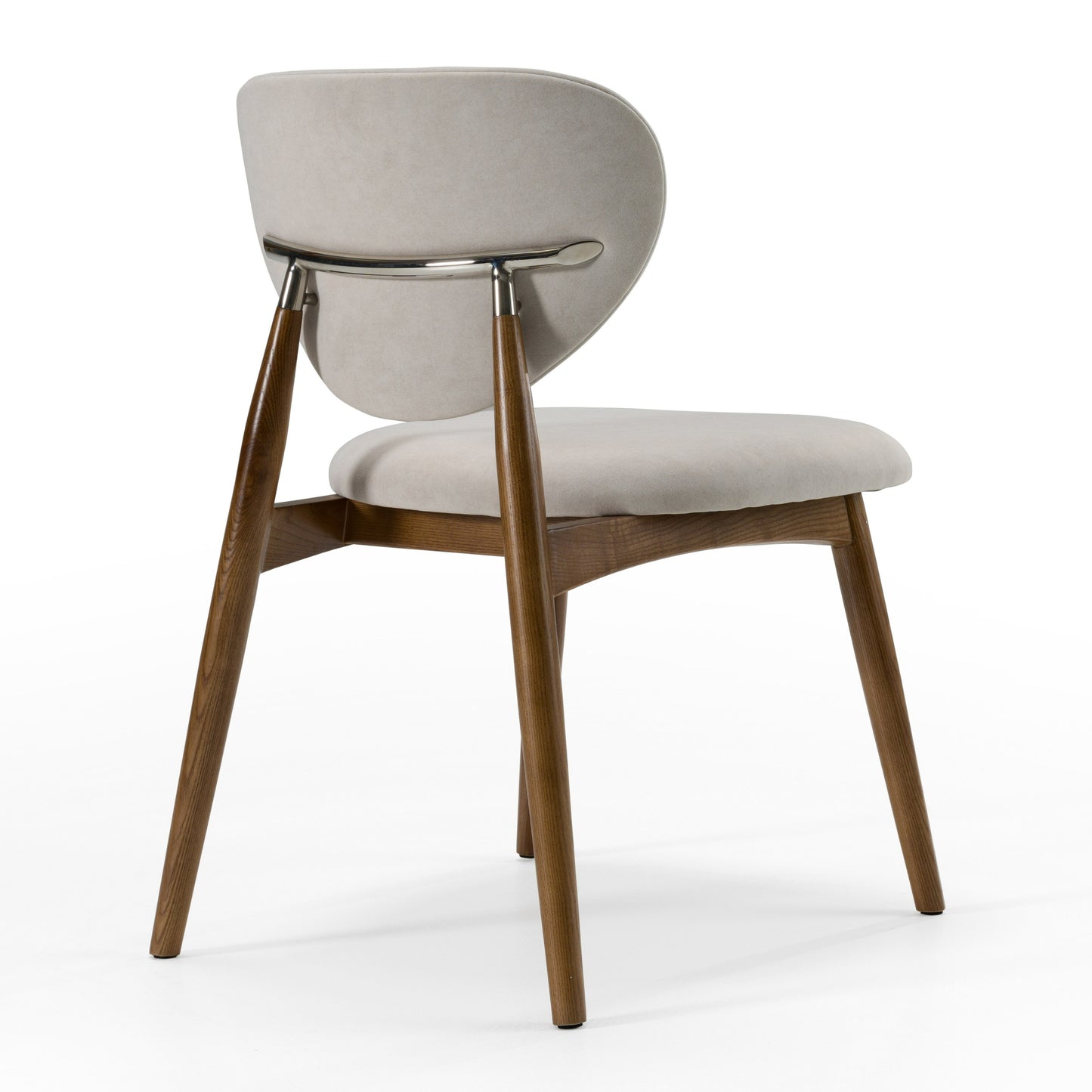 Modrest Savannah Mid-Century Modern Grey Fabric Walnut Dining Chair
