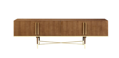 Modrest Bernard Mid-Century Modern Walnut and Gold Buffet