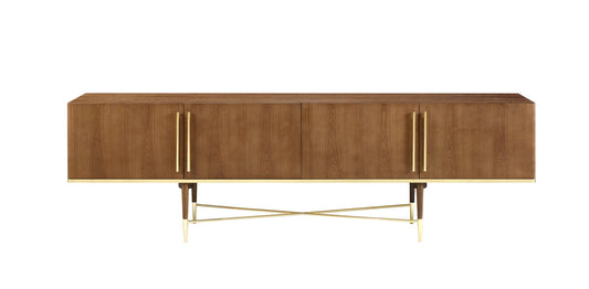 Modrest Bernard Mid-Century Modern Walnut and Gold Buffet