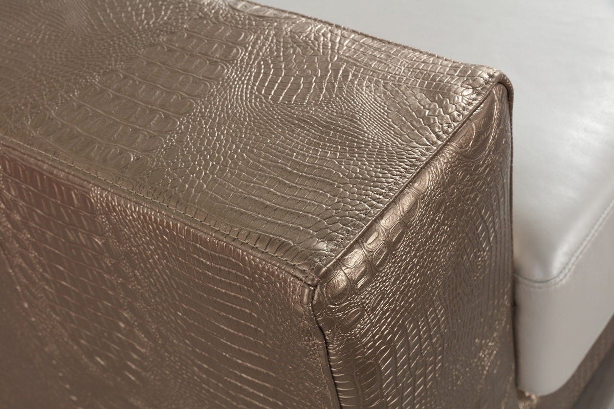 Divani Casa Cordova Modern Bronze and White Leather Sofa Set